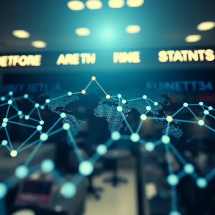 Global currency symbols interconnected with digital network representing forex market dynamics