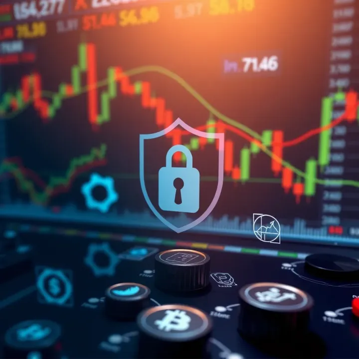 Graphic showing a secure shield symbol overlaying financial icons representing protection of investments