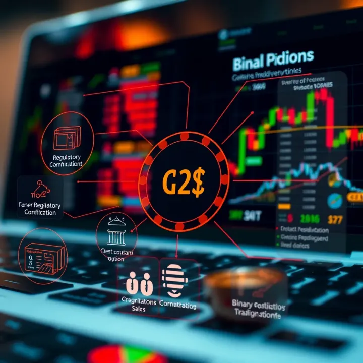 Diagram illustrating key components of binary options trading platforms with emphasis on regulatory compliance and user interface