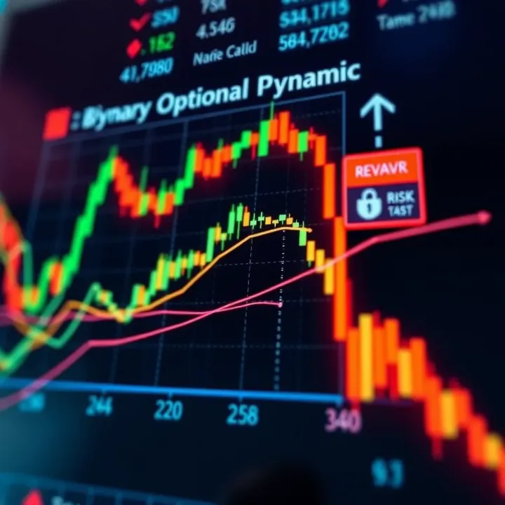 Graph illustrating key factors influencing binary option trading with highlighted risk and reward zones