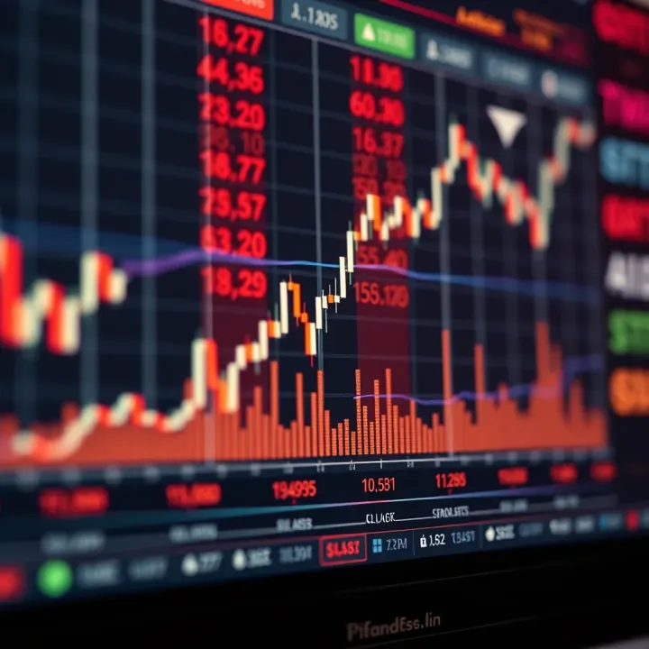 Graph displaying upward and downward trends of asset prices in binary trading