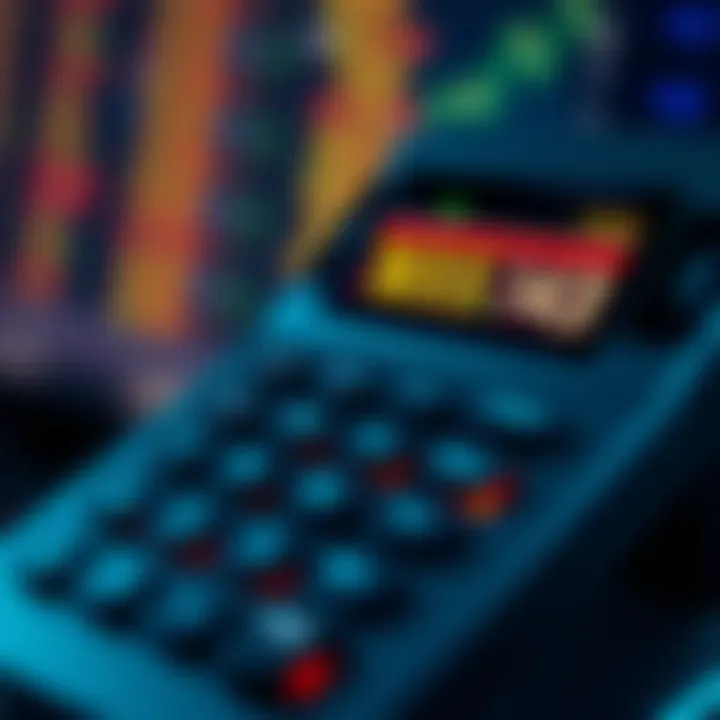 Illustration of a digital calculator displaying potential binary options profit calculations