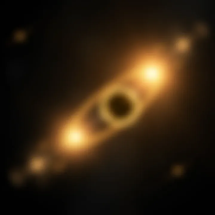 Binary Stars Orbiting Their Common Centre of Mass Two bright stars orbiting each other in space connected by gravitational forces