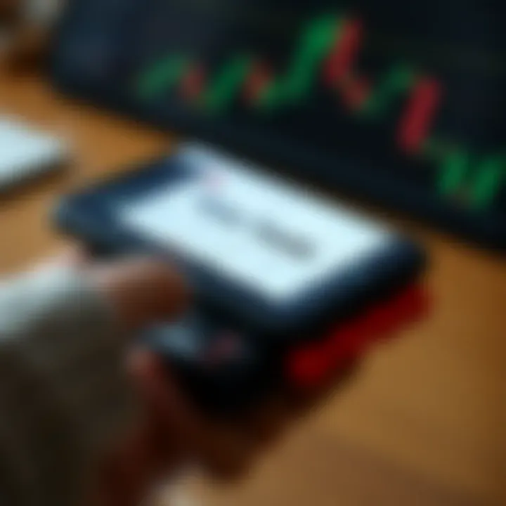 User-friendly trading app interface on a smartphone displaying market charts and trading options