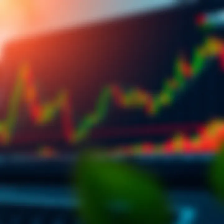 Chart showing forex currency pairs with fluctuating trends and indicators