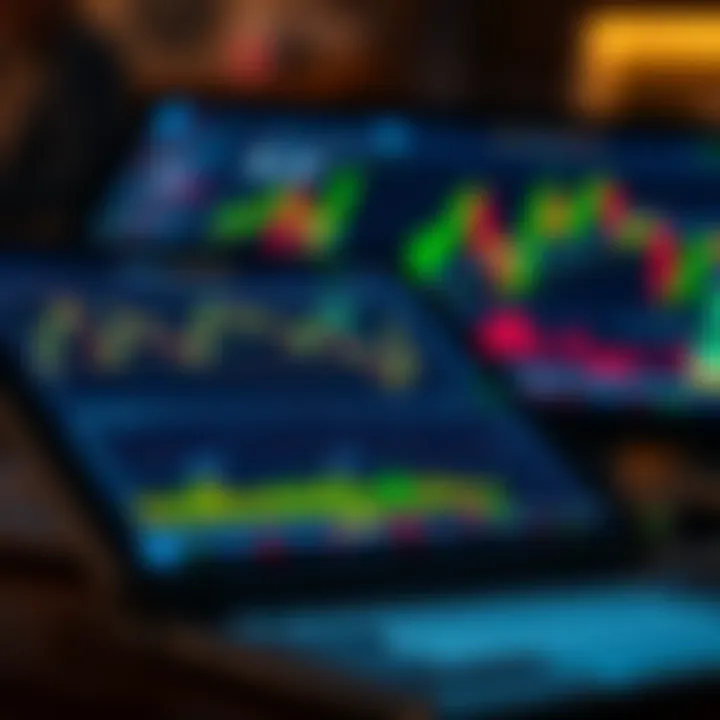 Digital tablet displaying forex trading charts and data analysis
