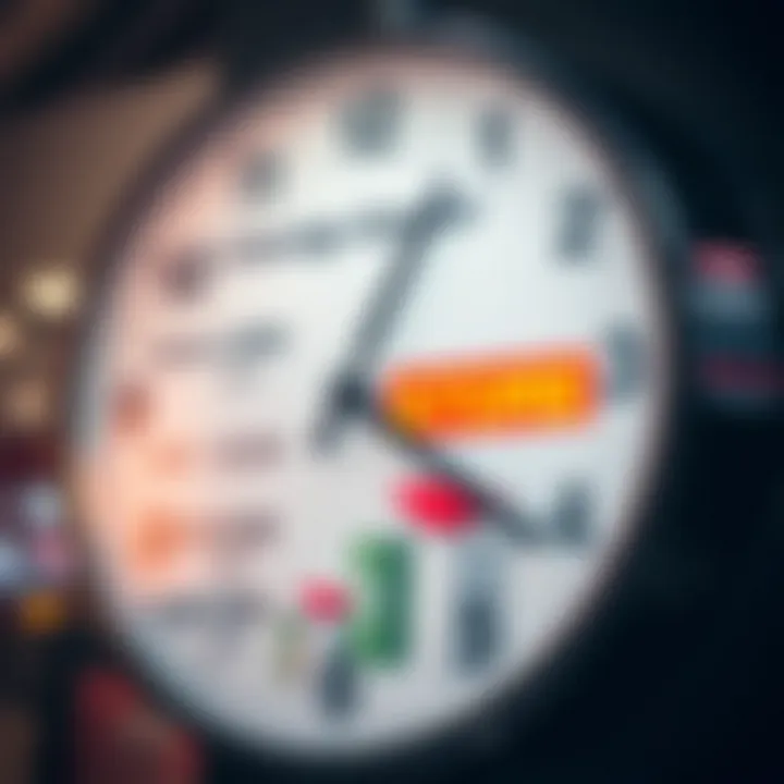 Clock showing trading hours of Cresta shopping center with Game store highlighted