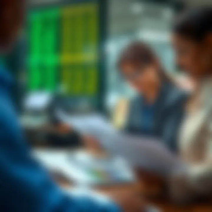 Analyzing Regulatory Compliance in South African Businesses Illustration of South African business professionals analyzing regulatory documents and compliance checklists