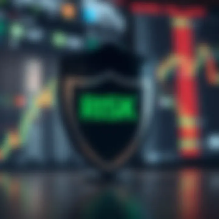 Risk Management Strategies in Forex Trading Conceptual representation of risk management with shield protecting forex trading assets
