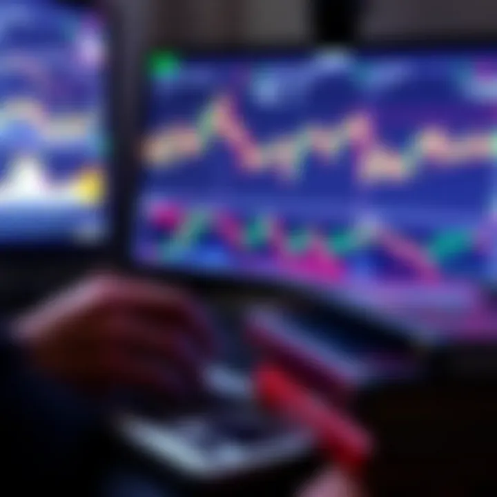 Practical Forex Trading Insights and Strategies from Recommended Books Close-up of a person analyzing forex charts on a computer screen with financial books beside the keyboard