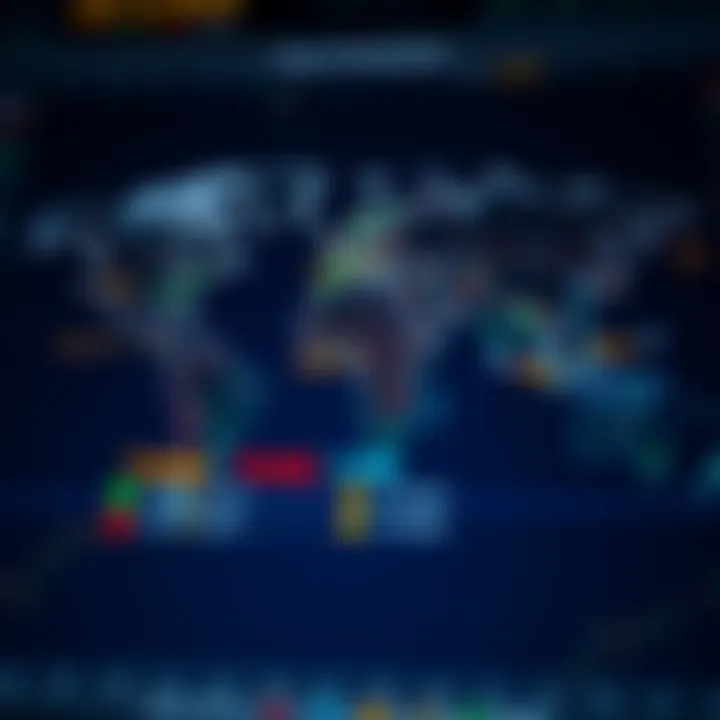 World map highlighting major forex trading sessions with South Africa time zone overlay