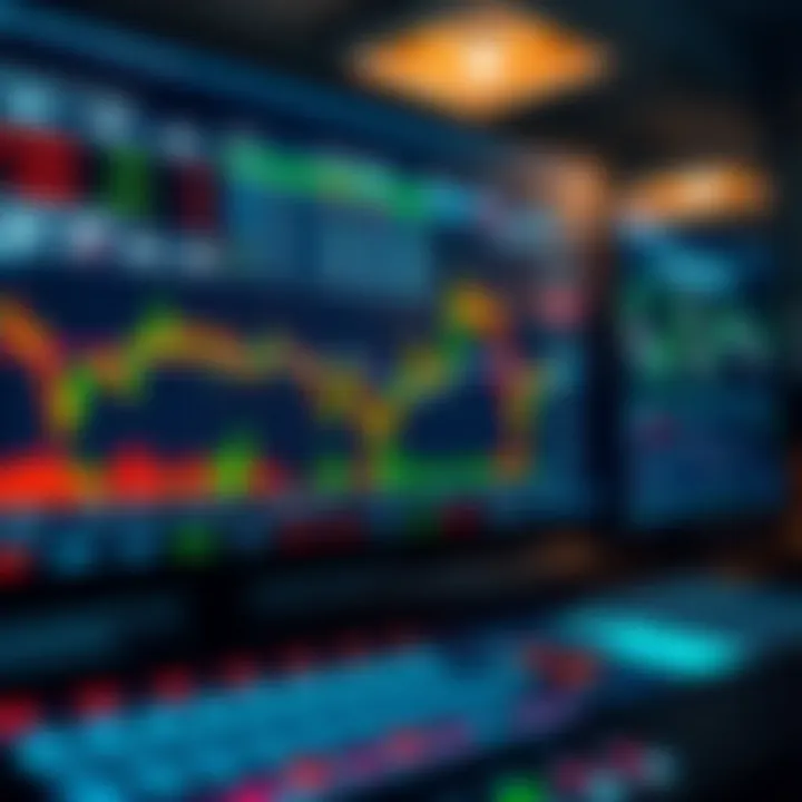 Forex trading dashboard showing simulated currency charts and trading tools