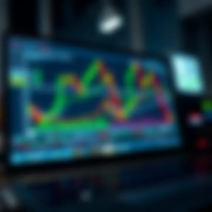 Computer screen displaying forex trading software with charts and market indicators