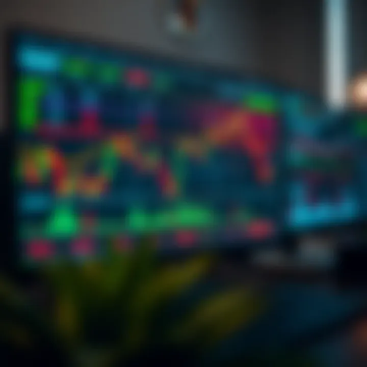 User interface of forex trading software displaying live currency charts and market analysis tools