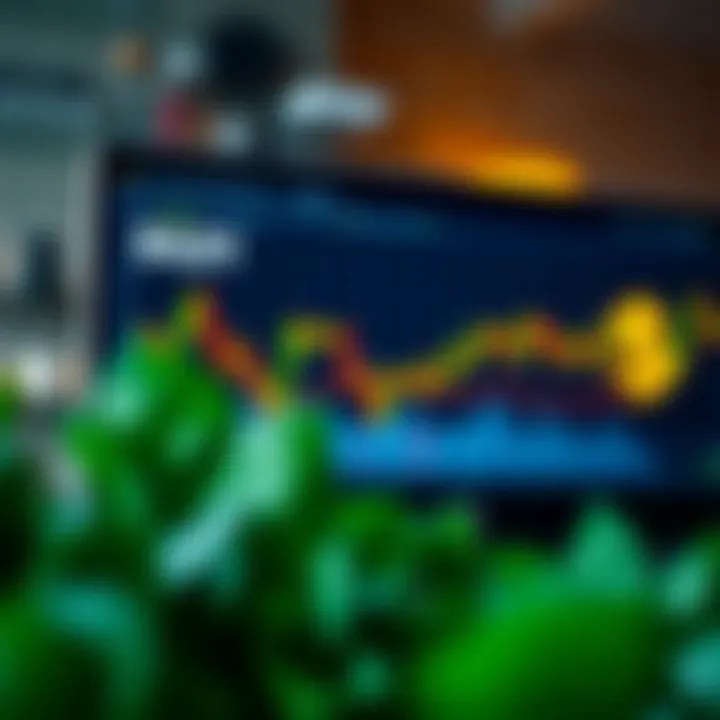 Creative forex-themed desktop wallpaper featuring currency symbols and dynamic market graphs