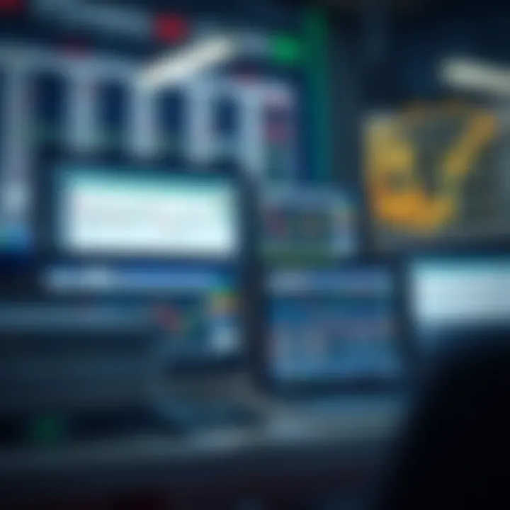 Collection of online forex course platforms displayed on various digital devices