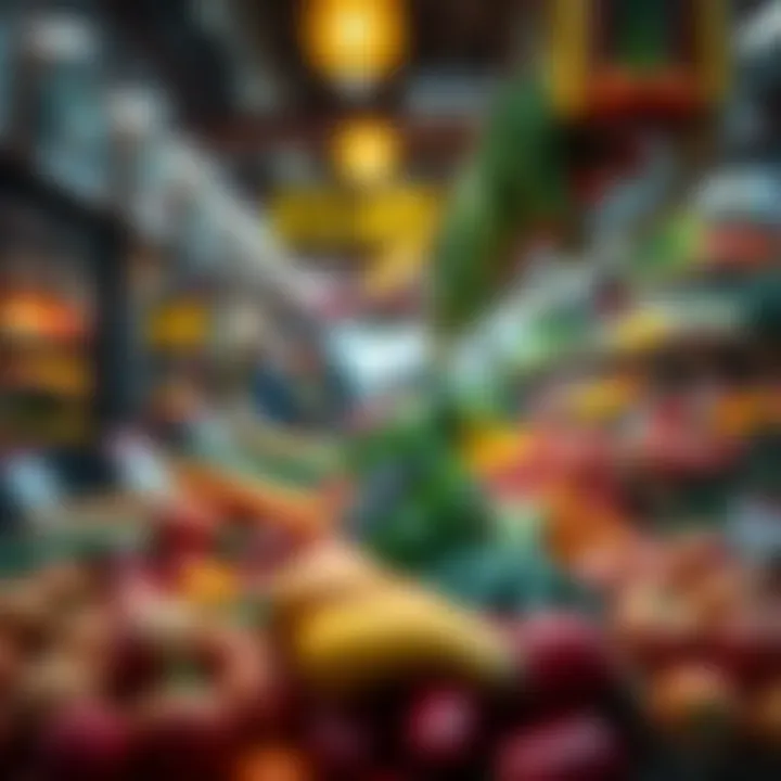 Fresh fruits and vegetables neatly displayed at the vibrant Fruit and Veg Market in Park Meadows