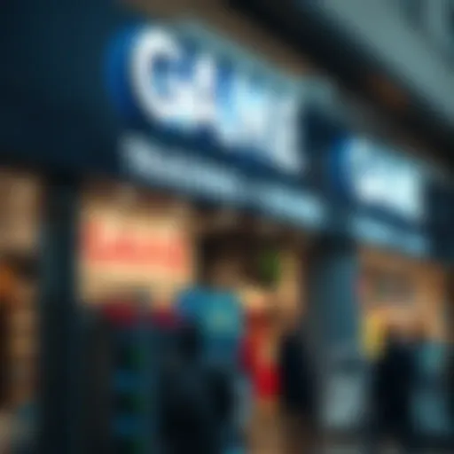 Exterior view of Game store at Kolonnade Shopping Centre with visible opening hours sign