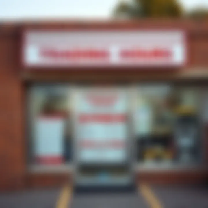 Exterior view of a general store in South Africa with operating hours displayed on the door