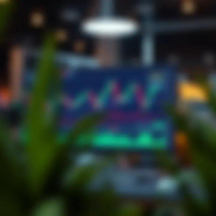 Forex trading simulator interface showing real-time currency charts and virtual balance