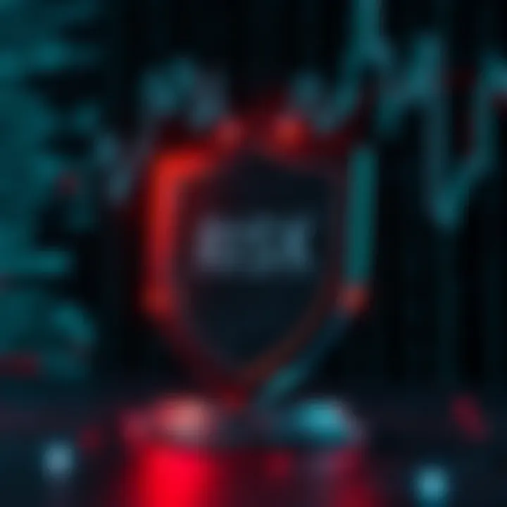 Conceptual illustration of risk management with shield and binary code