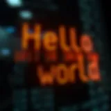 Binary code representation of the phrase Hello World with ASCII values highlighted