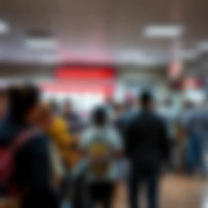 Customer queue at Highveld Post Office counter with staff assisting at service desks