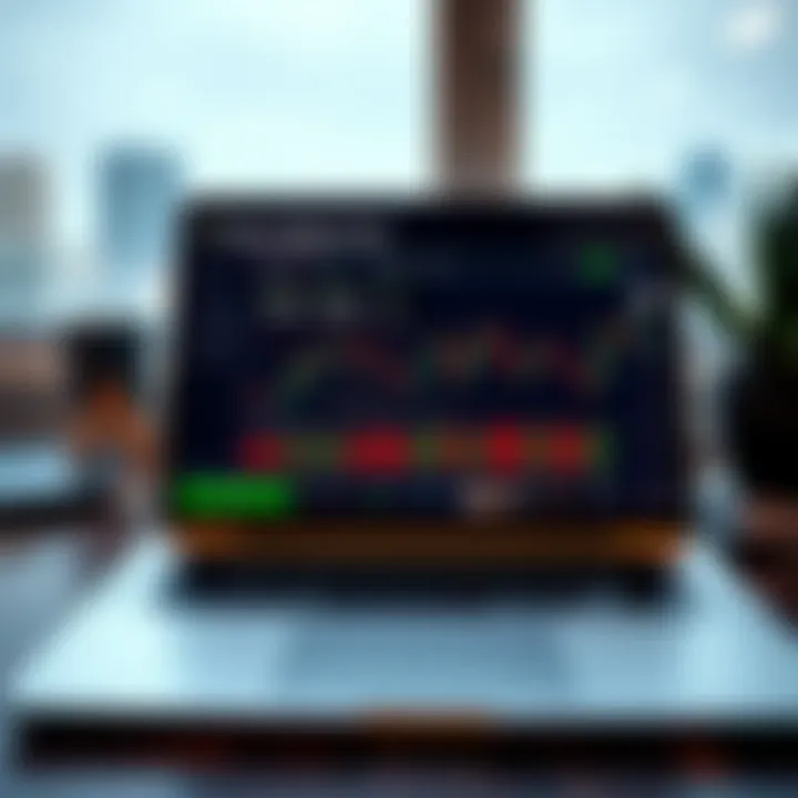 Accessing Free Forex Trading Tools and Learning Resources Laptop screen showing forex trading platform with educational resources and free trading tools