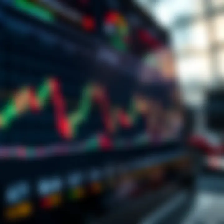 Graph displaying fluctuating binary options trading signals on a digital interface