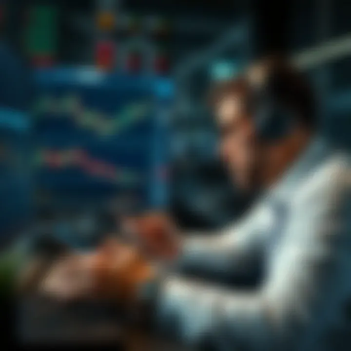 Trader analyzing charts and evaluating trading signals with a laptop and smartphone