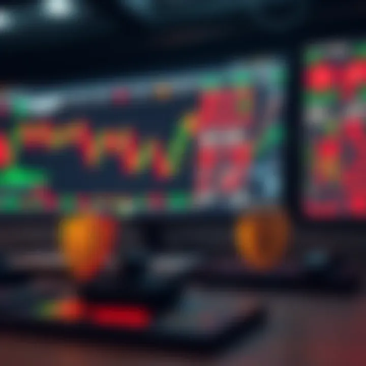 Conceptual illustration of risk management in forex trading with charts and protective elements