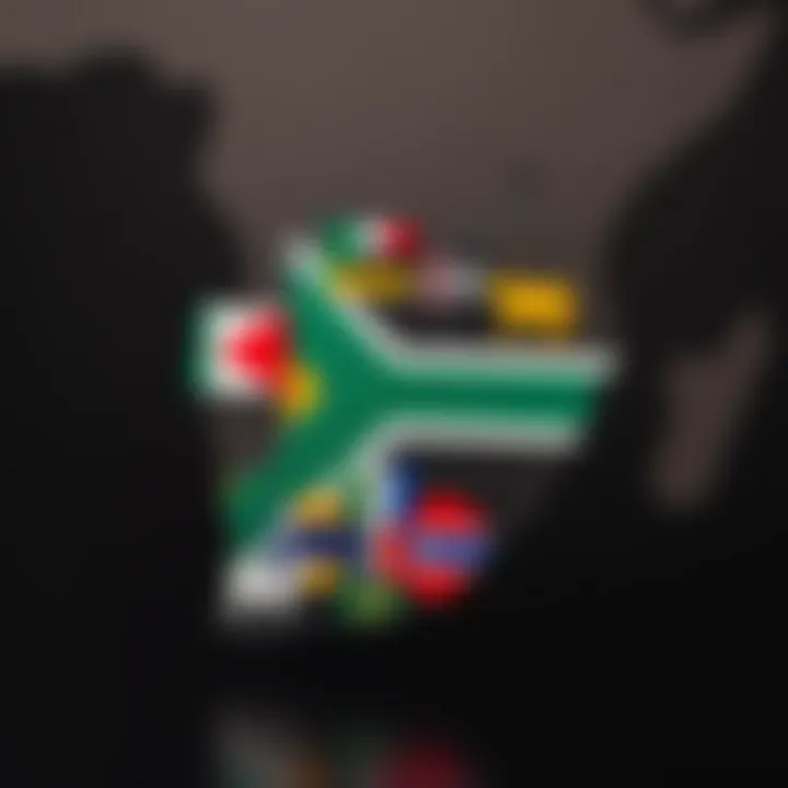 Cultural Diversity and Binary Oppositions in South Africa Map of South Africa highlighting cultural diversity with symbols representing different languages and traditions