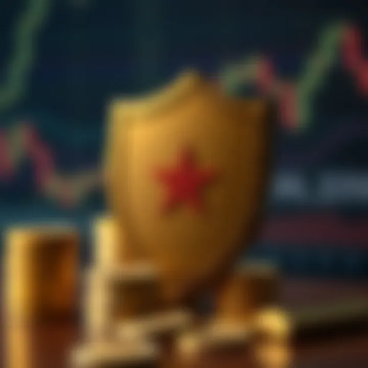 Conceptual graphic depicting protective shield safeguarding finances from fraudulent binary options activities
