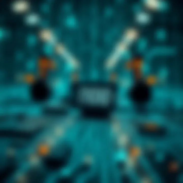 Binary Code in Modern Technology Illustration showing digital devices connected through binary code as the foundation of their operation