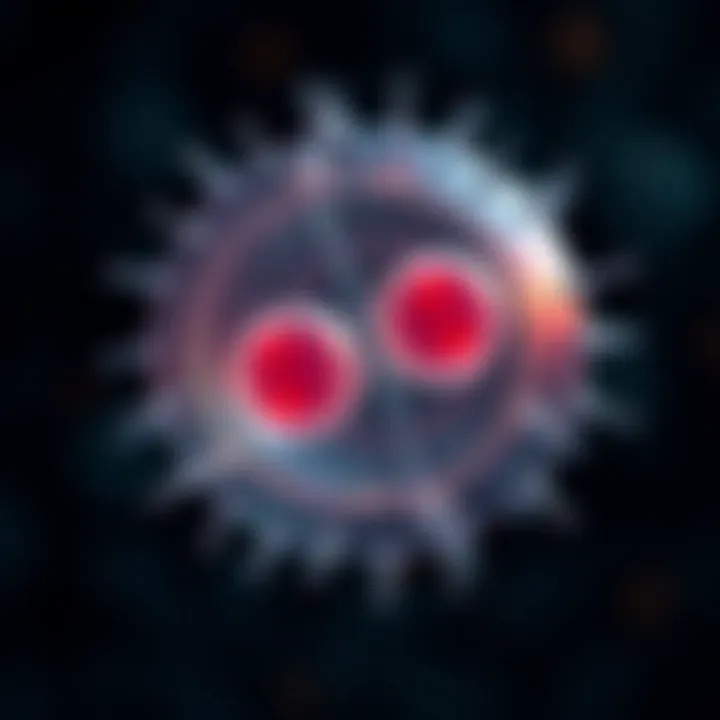 Cell Division during Binary Fission in Single-Celled Organisms Diagram illustrating the division of a single-celled organism into two identical daughter cells through binary fission