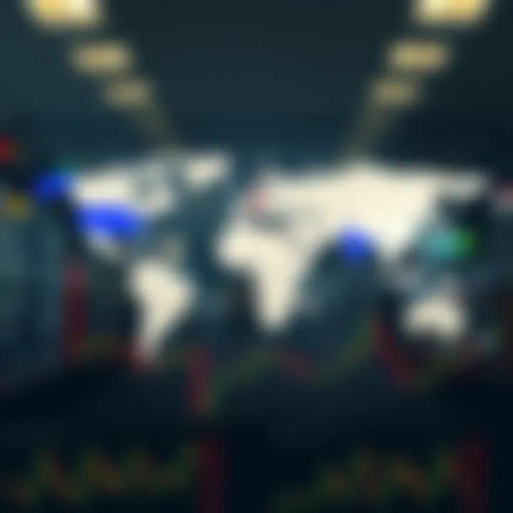 World map highlighting major forex trading sessions with time zones relevant to South African traders