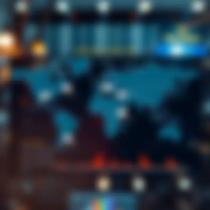 World map highlighting major forex market cities and their trading hours