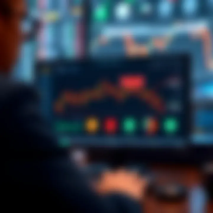 Diagram illustrating software interface with signal alerts and risk management tools