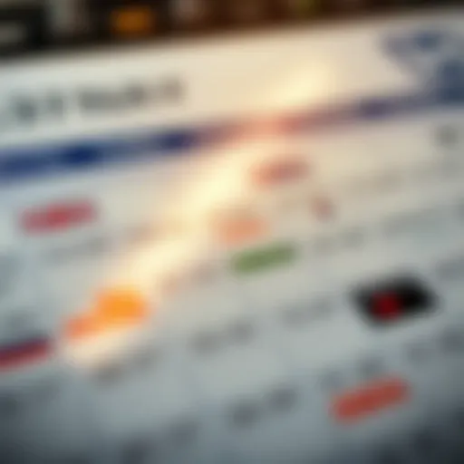 Calendar marked with key financial event dates and economic indicators for foreign exchange trading