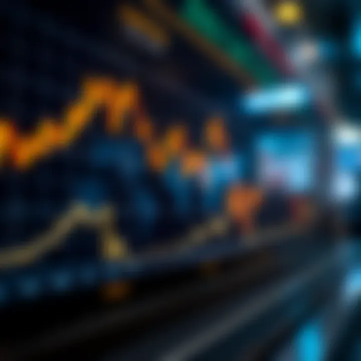 Graph showing gold price trends and currency exchange rate fluctuations in forex market