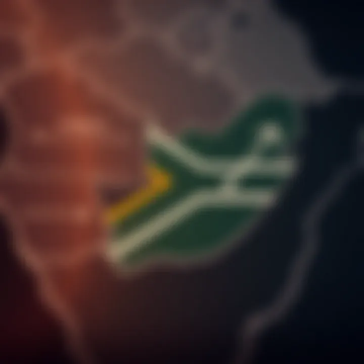 Non-Binary Visibility and Support in South Africa Map of South Africa with icons symbolizing inclusivity and recognition of non-binary identities