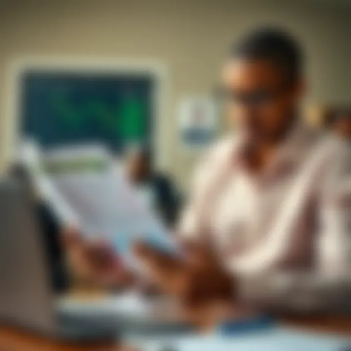 Student reading course materials related to risk management qualifications