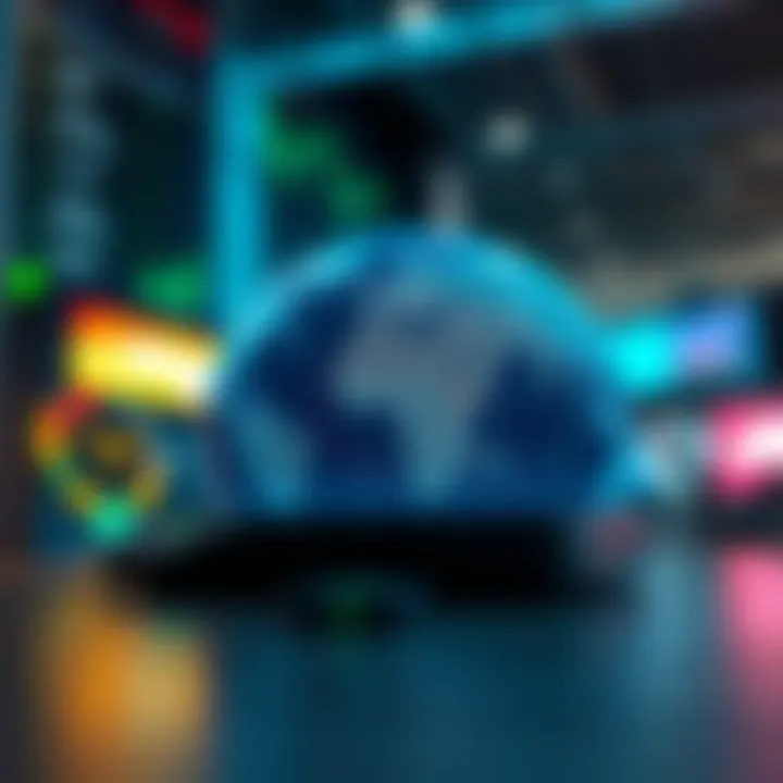 Digital Technology Transforming Global Forex Markets Illustration showing digital technology integrating with global forex market symbols