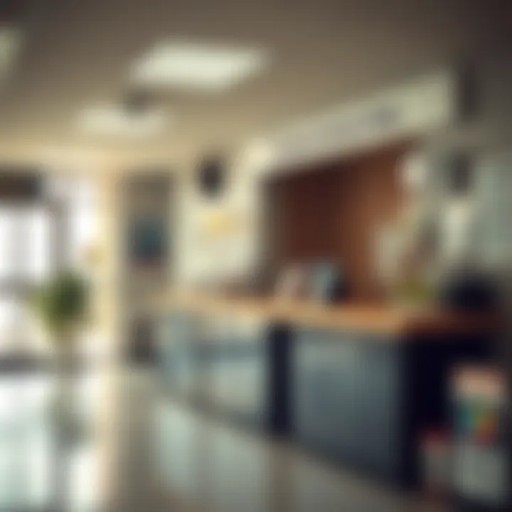 Customer service counter inside Winkelspruit licensing department with signage and brochures