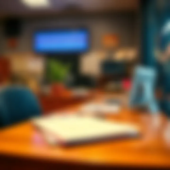 Desk with documents and a computer inside the Winklespruit Licence Office service area