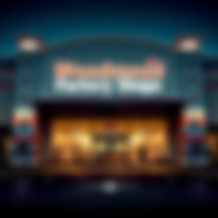 Exterior view of Woodmead Factory Shops showcasing the main entrance and parking area