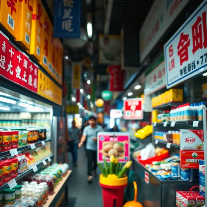 Colorful variety of products on display inside China Town Parow including groceries and specialty items