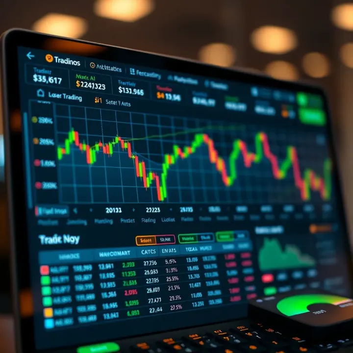User-friendly trading app interface displaying stock market charts and portfolio overview