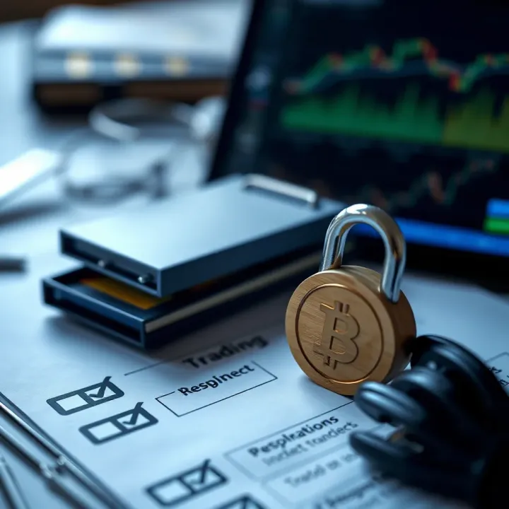 Illustration of a checklist and regulatory documents symbolizing compliance and security in South African binary options trading