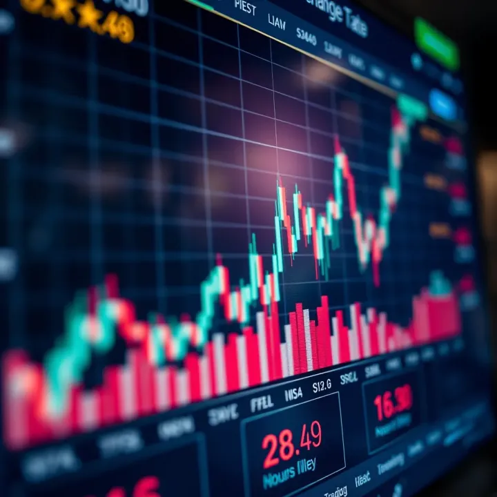 Currency Exchange Rates on a Trading Platform Graph showing dynamic currency exchange rates on a digital trading platform screen